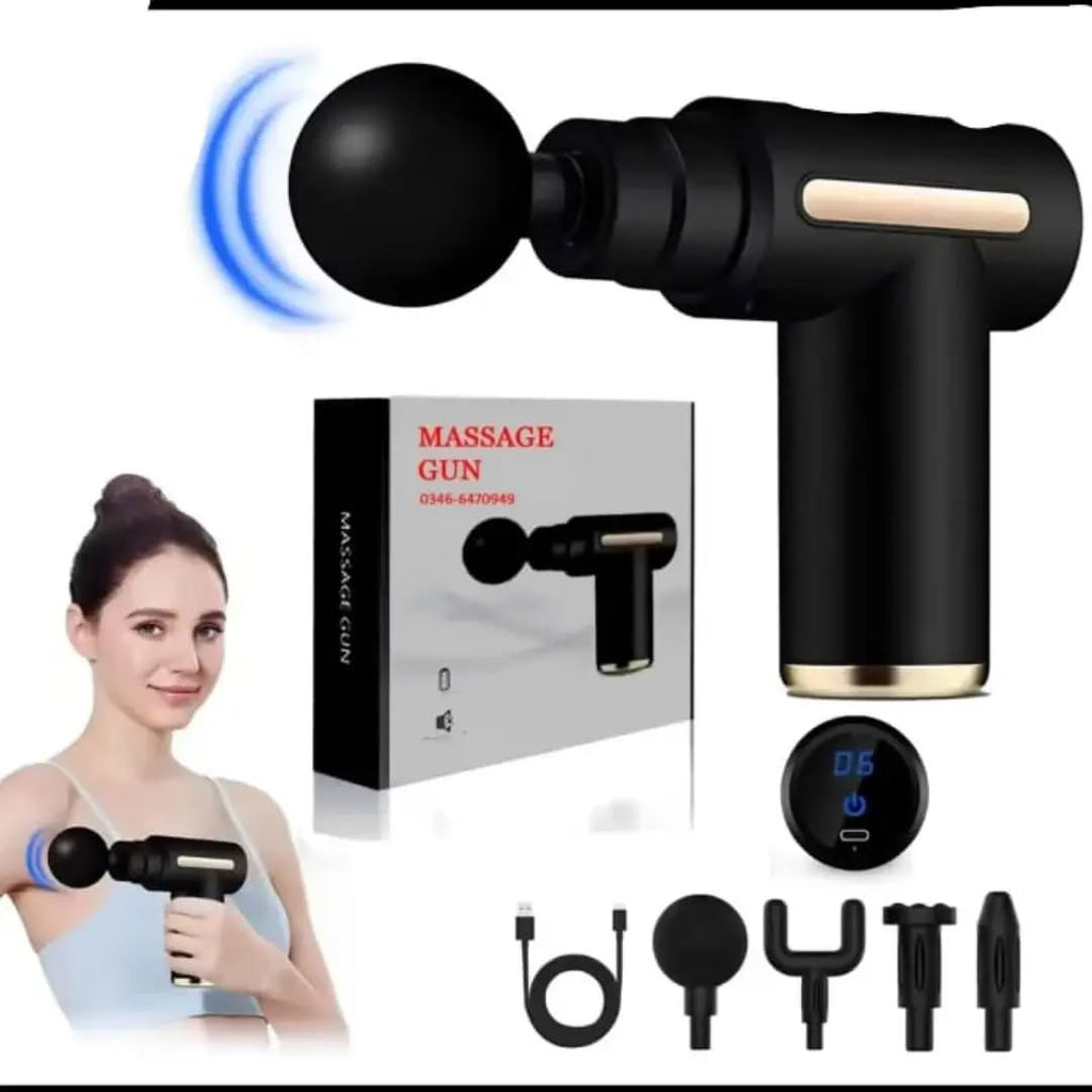 4-in-1 Massage Gun | Deep Tissue Percussion Massager with 4 Attachments | Handheld Electric Muscle Therapy Device #MassageGun #massage #massagetherapist #painrelief #bestmassagetherapist #massager