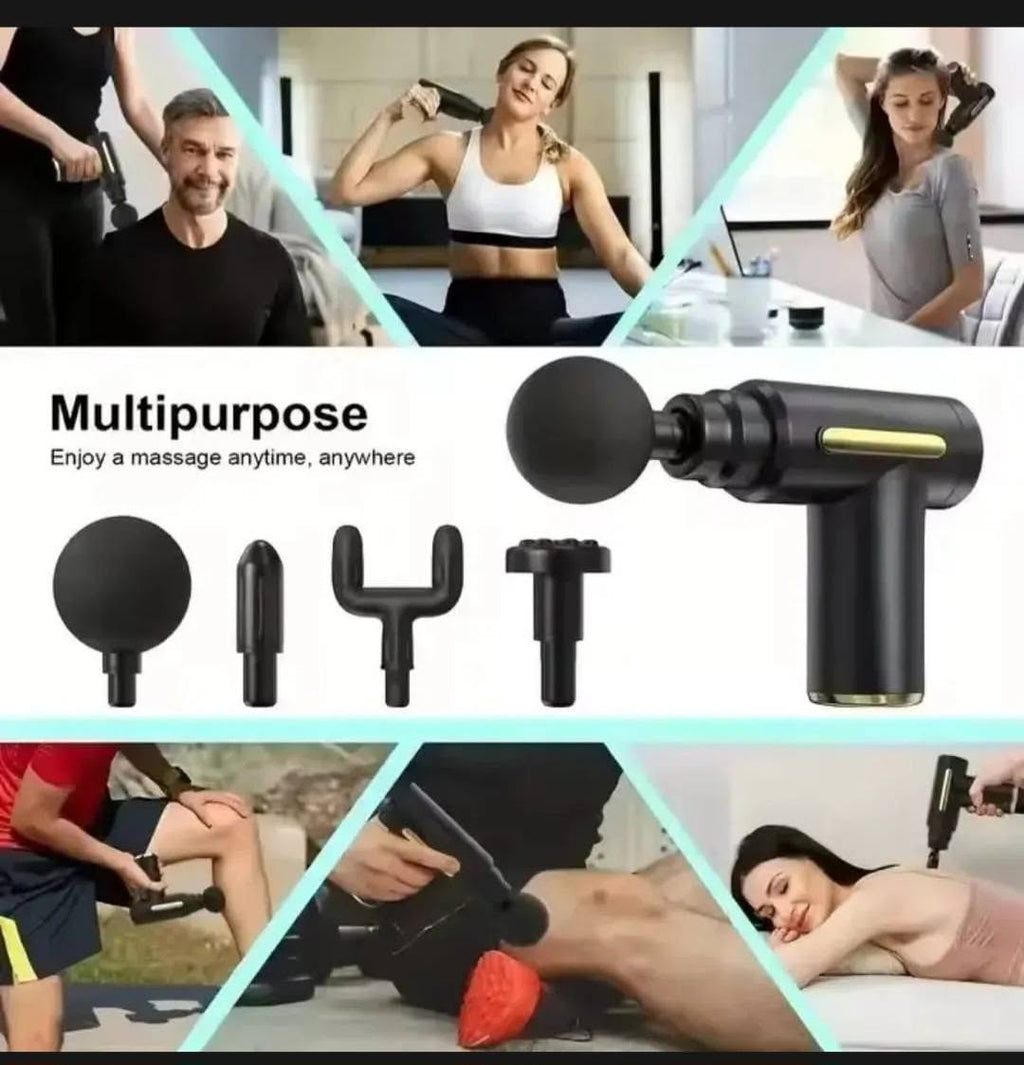 4-in-1 Massage Gun | Deep Tissue Percussion Massager with 4 Attachments | Handheld Electric Muscle Therapy Device #MassageGun #massage #massagetherapist #painrelief #bestmassagetherapist #massager