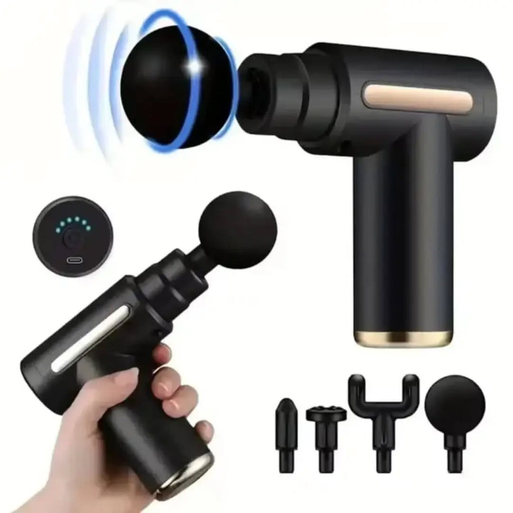 4-in-1 Massage Gun | Deep Tissue Percussion Massager with 4 Attachments | Handheld Electric Muscle Therapy Device #MassageGun #massage #massagetherapist #painrelief #bestmassagetherapist #massager