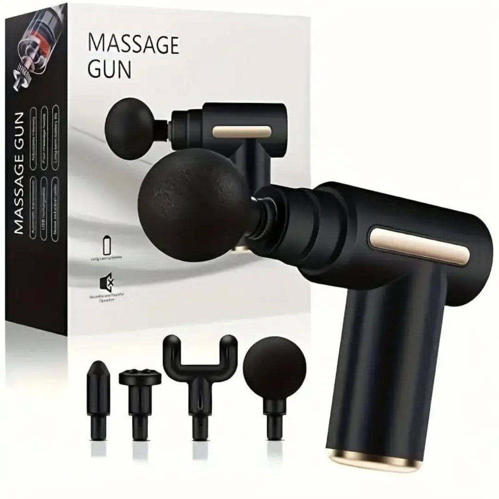 4-in-1 Massage Gun | Deep Tissue Percussion Massager with 4 Attachments | Handheld Electric Muscle Therapy Device #MassageGun #massage #massagetherapist #painrelief #bestmassagetherapist #massager